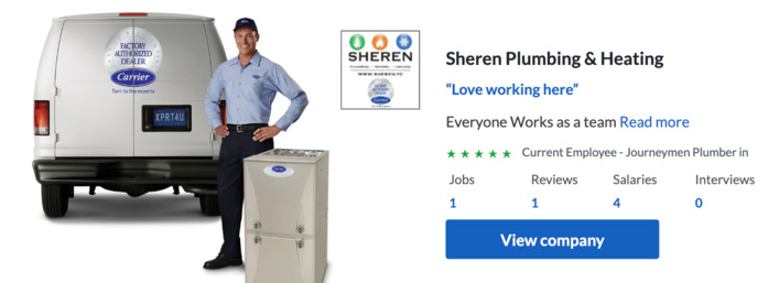 Learn About Our Jobs At Sheren Plumbing, Heating and Cooling